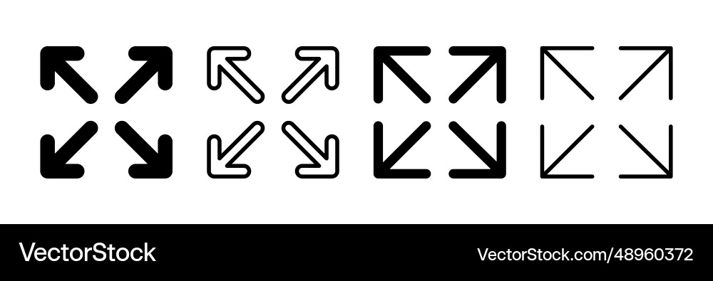 Fullscreen icon expand Vector Image