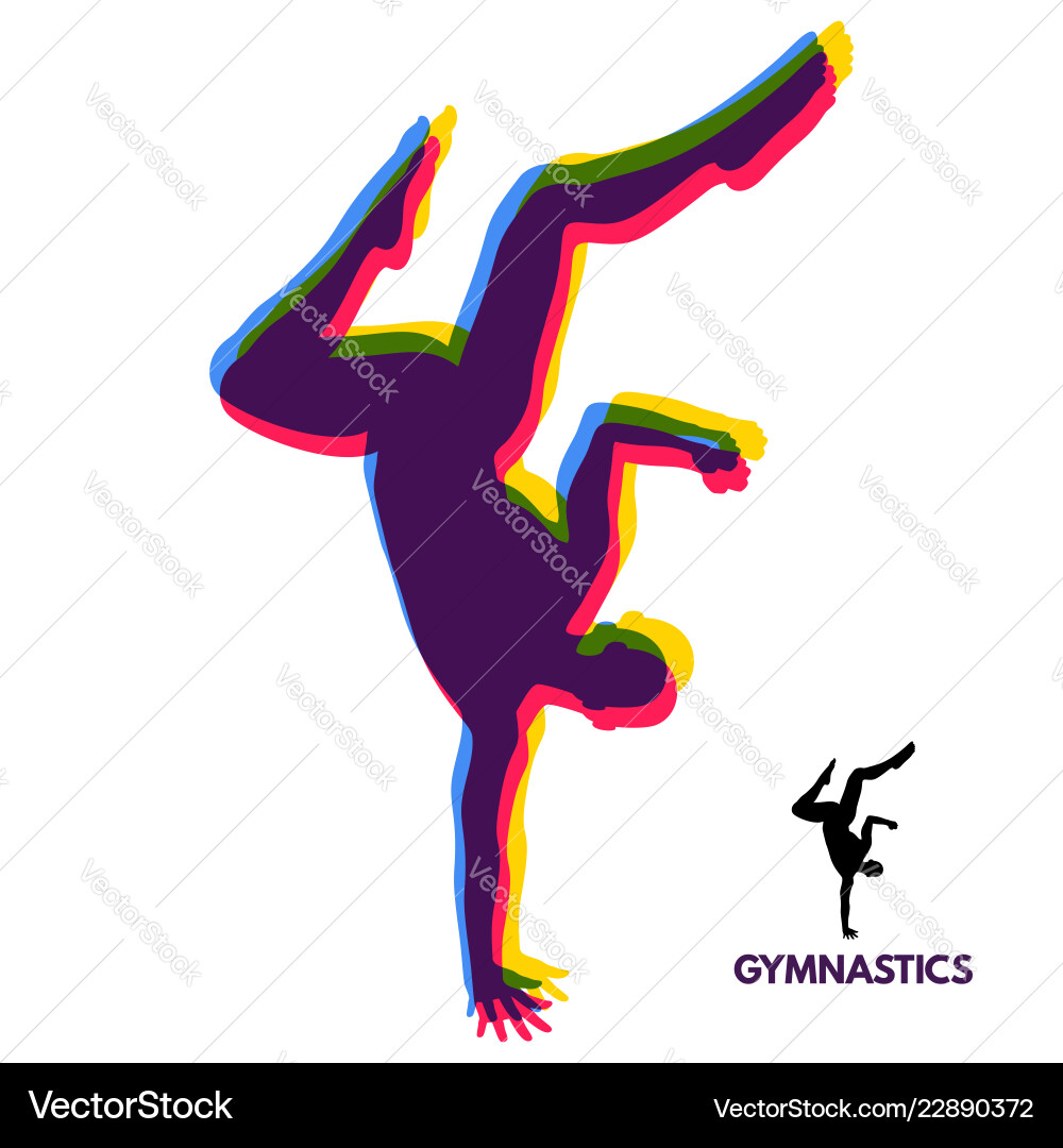 Gymnast silhouette of a dancer sport symbol Gymnast silhouette of a dancer sport symbol vector image