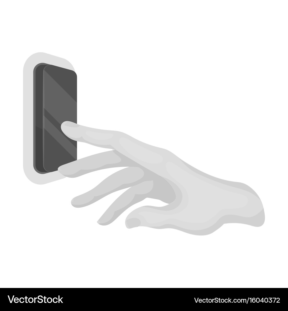 Hand with Push Button Switch vector image