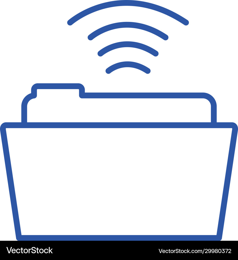 Isolated file and wifi line style icon Isolated file and wifi line style icon Vector Image