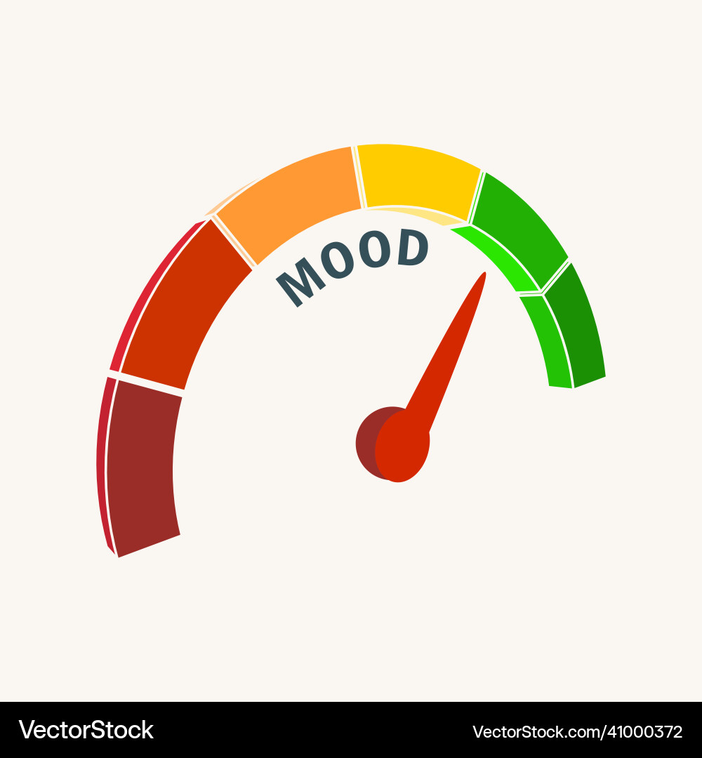 Mood measuring device with arrow and scale Mood measuring device with arrow and scale vector image