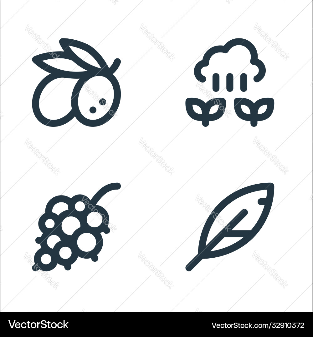 Nature line icons linear set quality Vector Image