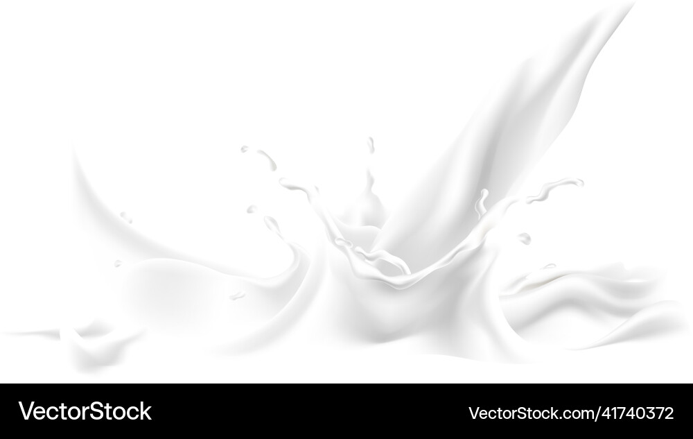 Realistische Milchspritzer weiß cremige Flüssigkeit Krone Realistische Milchspritzer weiß cremige Flüssigkeit Krone vektorbild