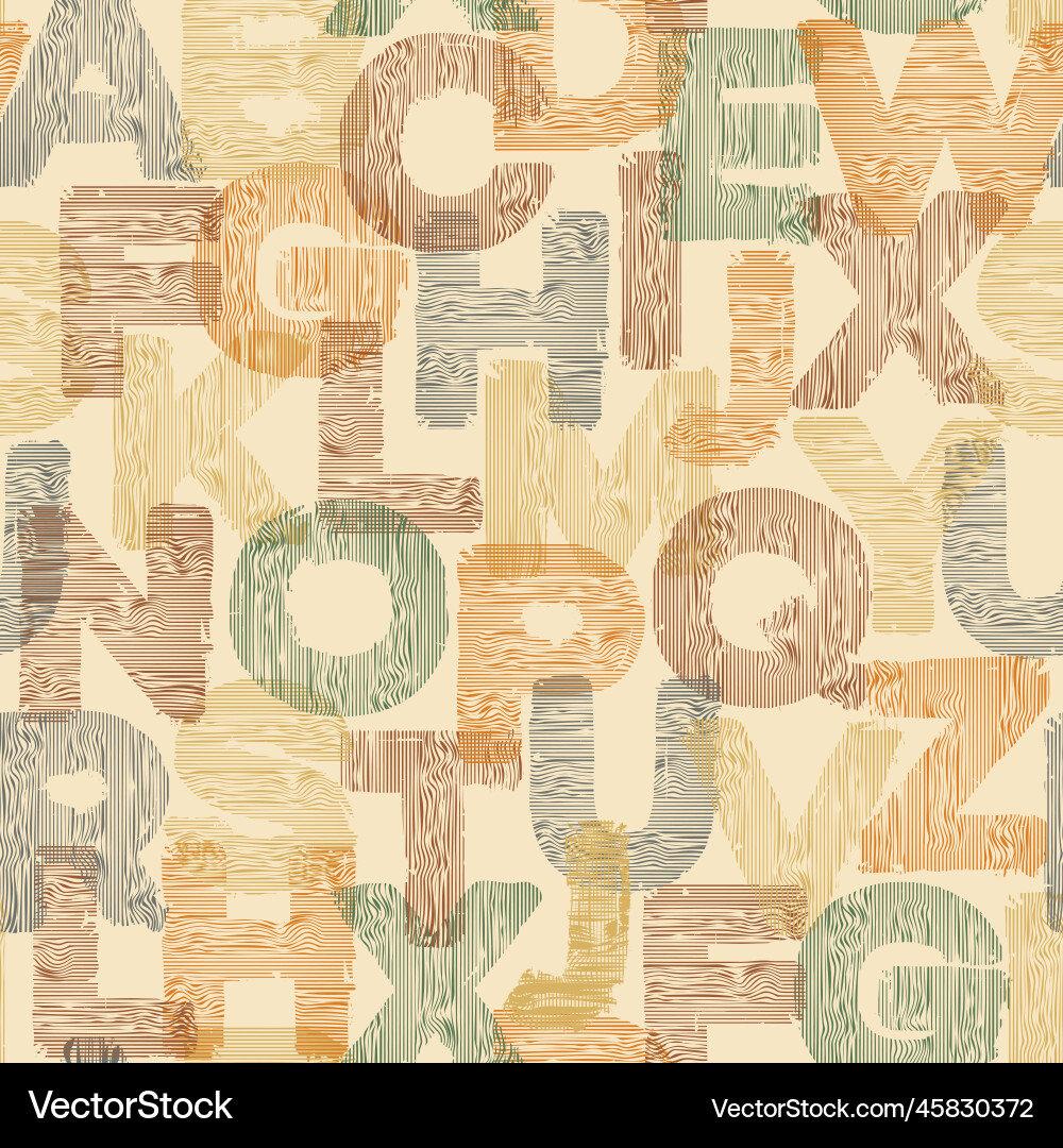 Retro Alphabet Pattern Vector Image