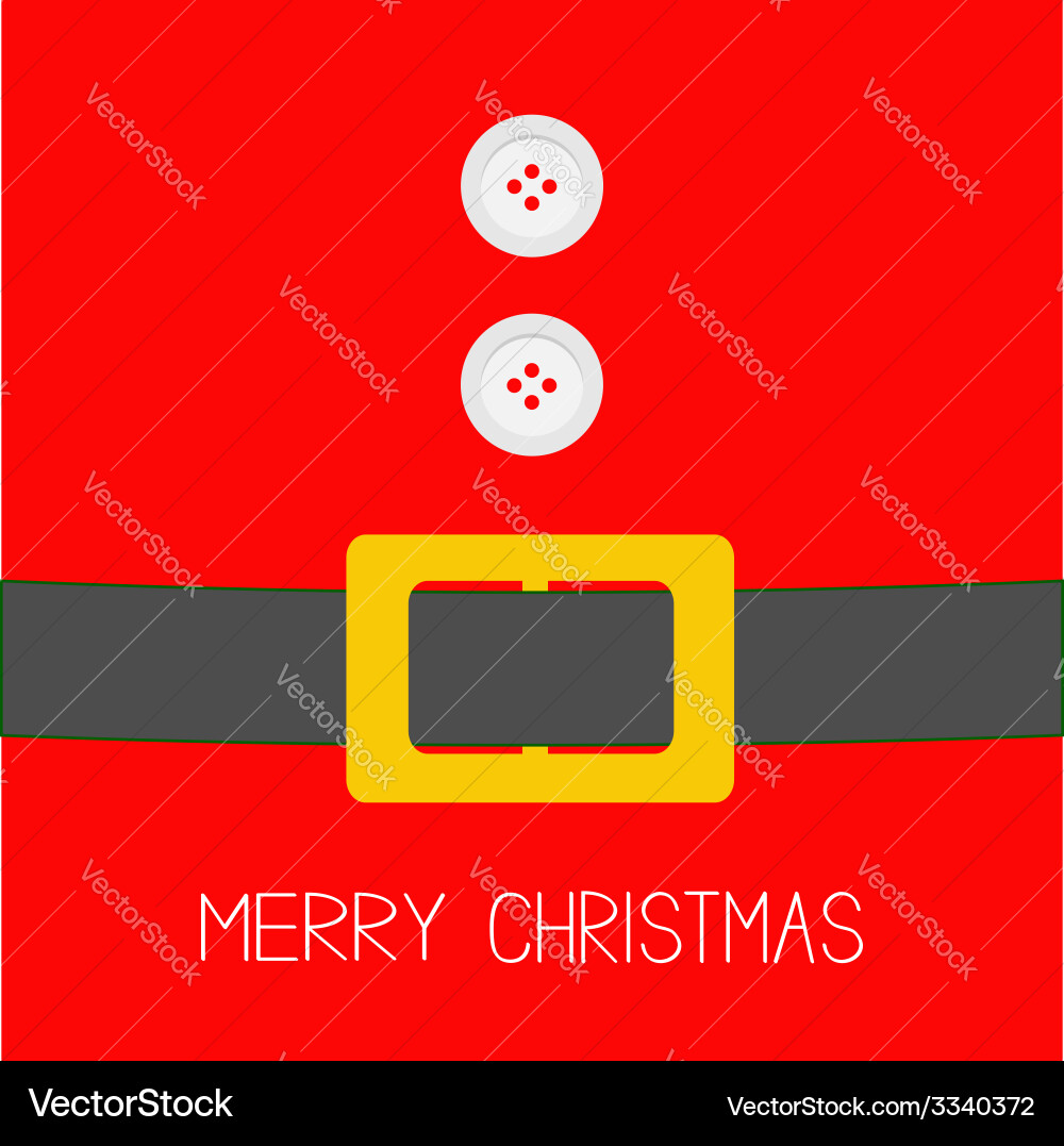 Santa's Festive Coat - Christmas Buttons & Belt Vector Image