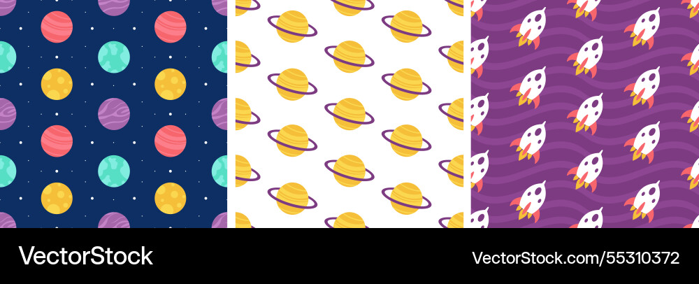 Seamless pattern of outer space exploration Seamless pattern of outer space exploration vector image