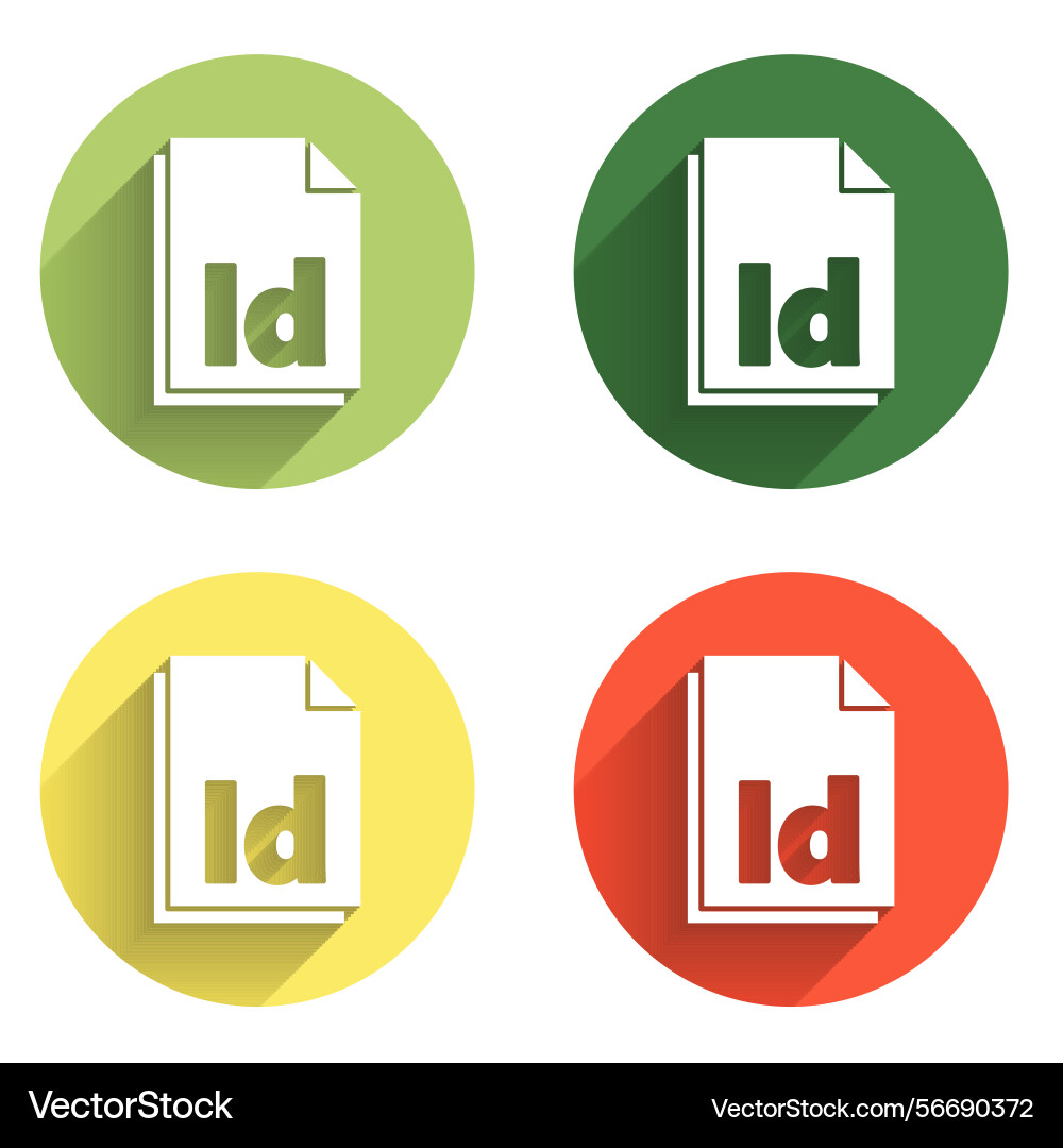 Set id file document icon isolated with long vector image