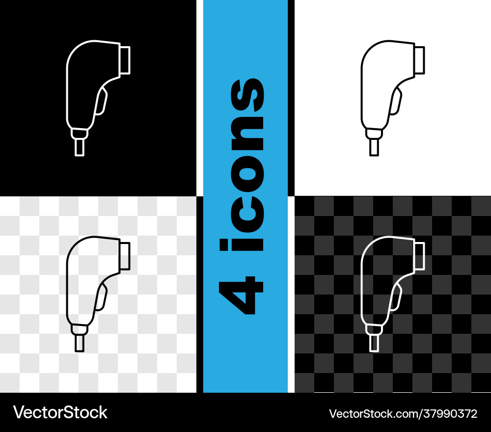 Set line scanner scanning bar code icon isolated vector image