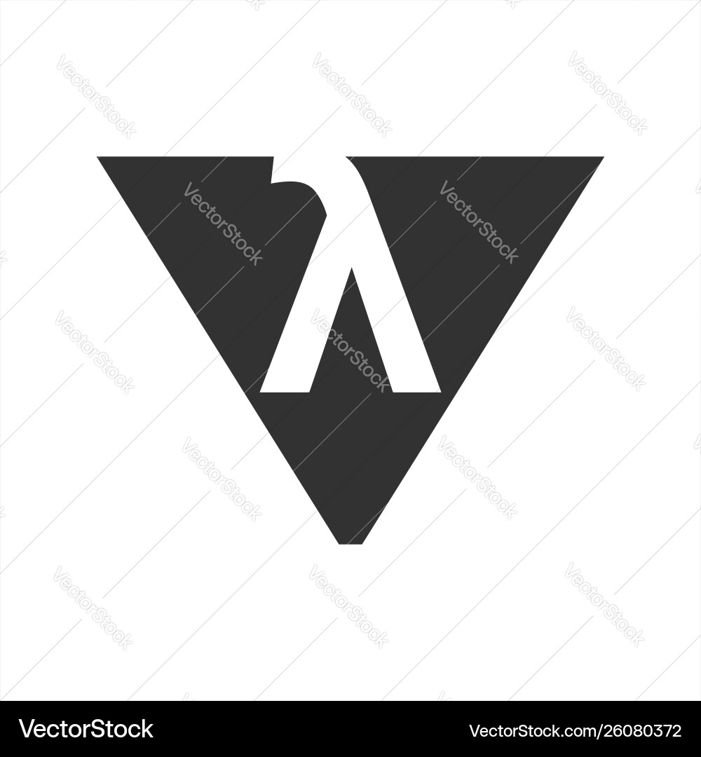 Simple y vy initials triangle shape logo Vector Image