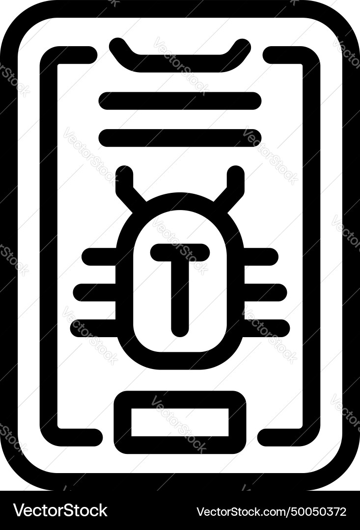 Smartphone data bug icon outline access Smartphone data bug icon outline access vector image