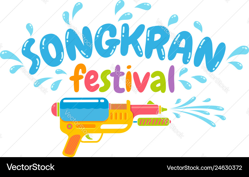 Songkran Water Gun Festival Logo vector image