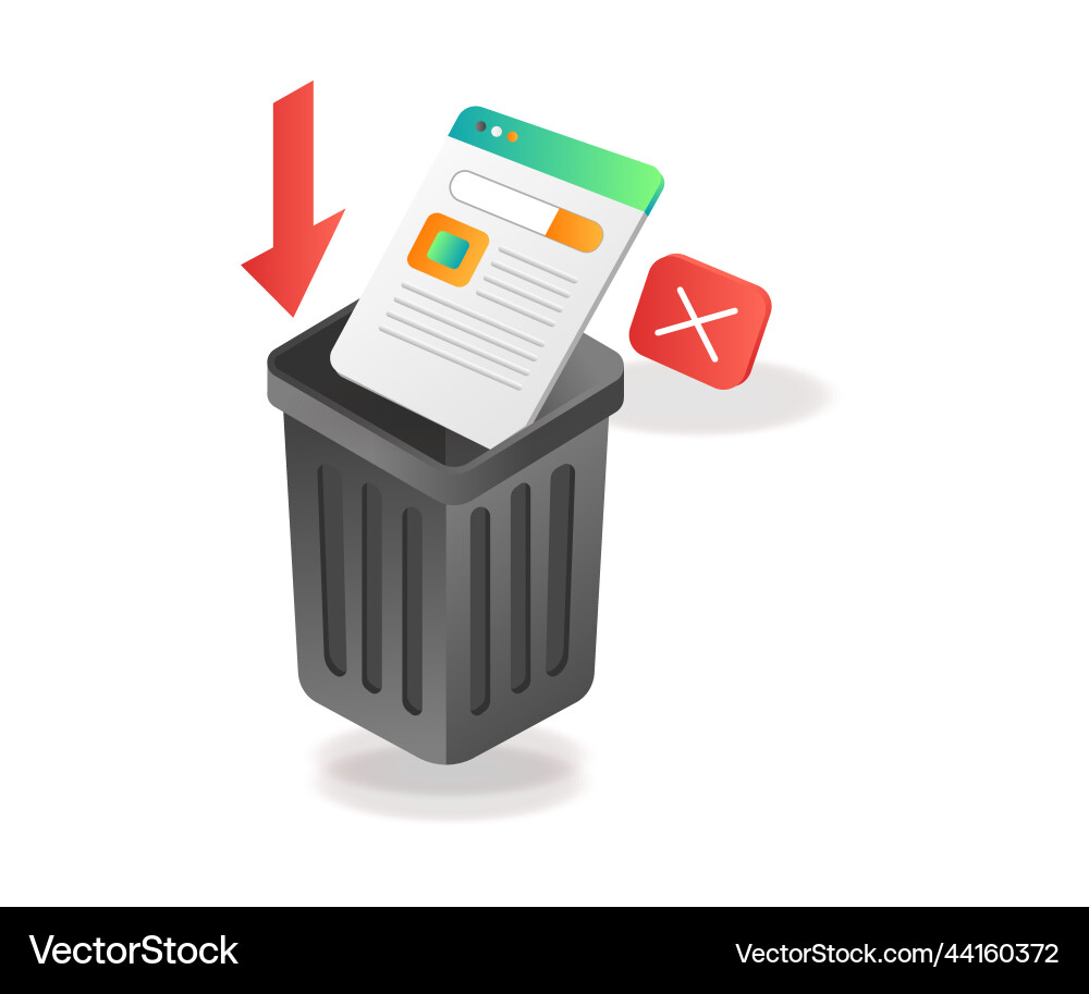 Throwing folder data to trash Vector Image