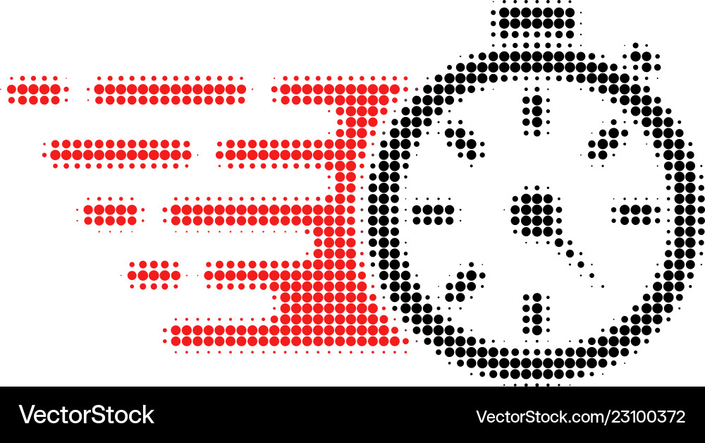 Timer halftone dotted icon with fast rush effect Timer halftone dotted icon with fast rush effect vector image