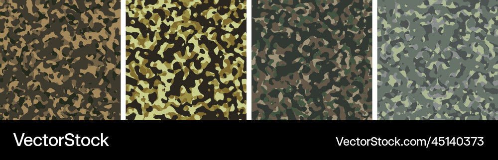 4 camouflage background set pattern design 4 camouflage background set pattern design vector image