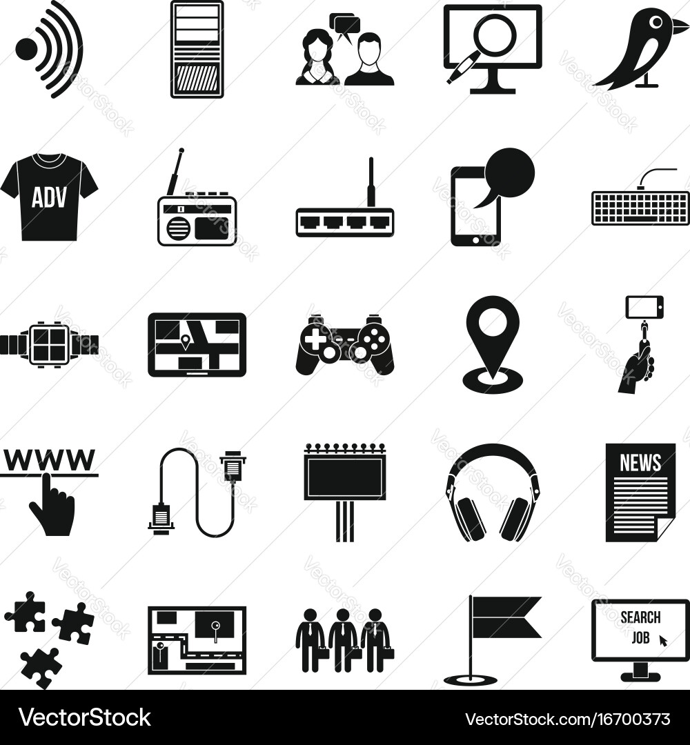 Access icons set simple style Vector Image