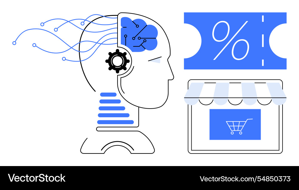 Ai-driven shopping experience automated Ai-driven shopping experience automated vector image