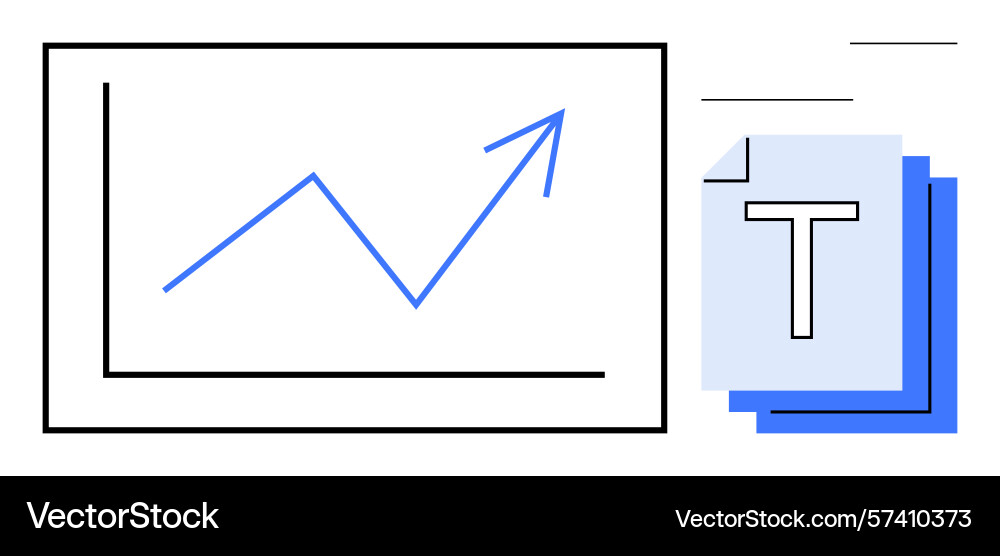 Analytical data growth chart with text overlay Analytical data growth chart with text overlay vector image