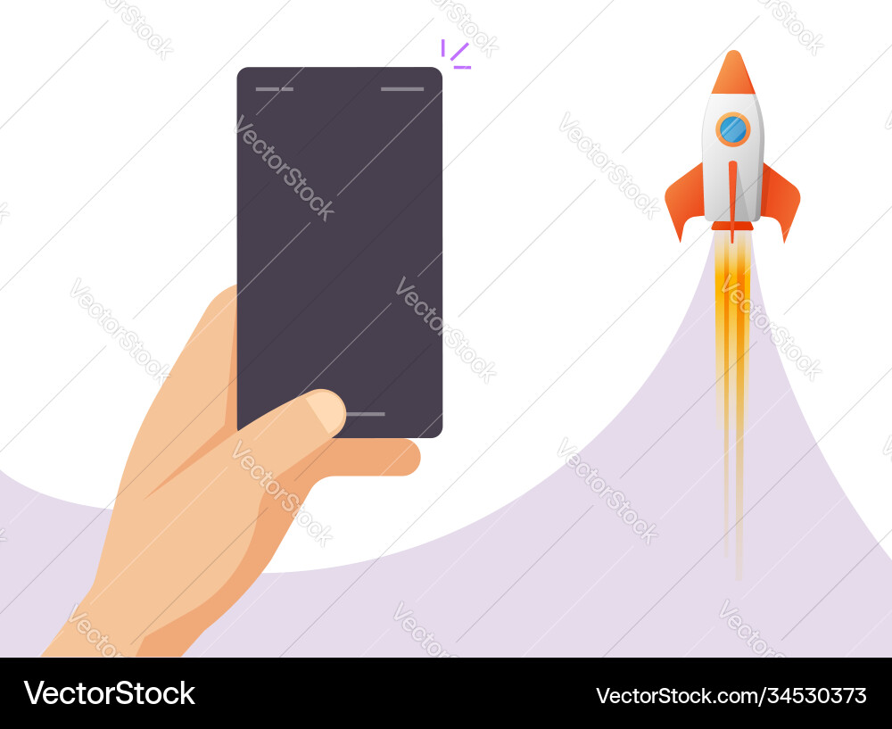 Application development boost launch on with blank Vector Image