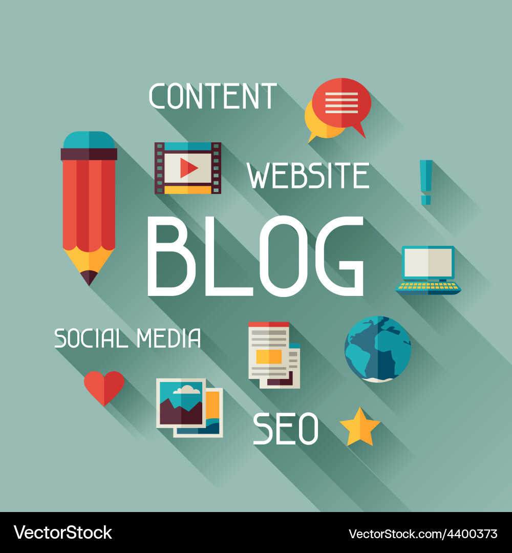 Blog concept in flat design style Vector Image