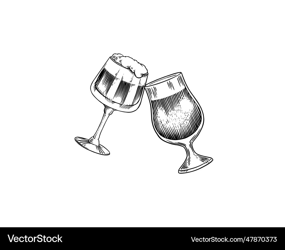 Cheers toast beer festival vintage alcoholic vector image