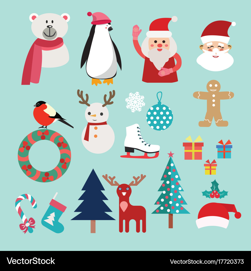 Christmas Holiday Elements Set Vector Image