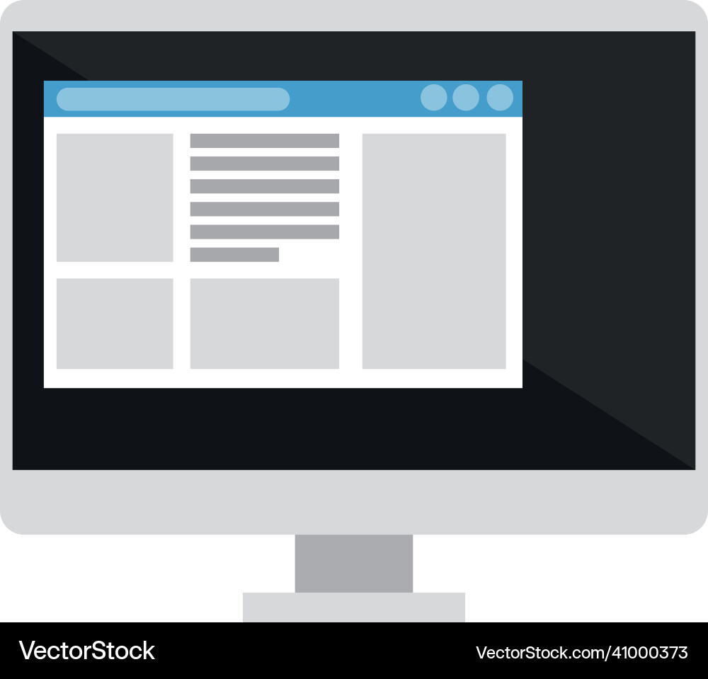 Desktop computer with template vector image