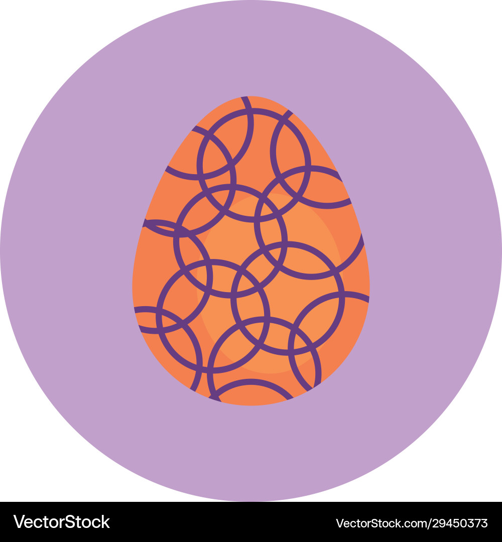 Easter egg painted with circle pattern block style Vector Image