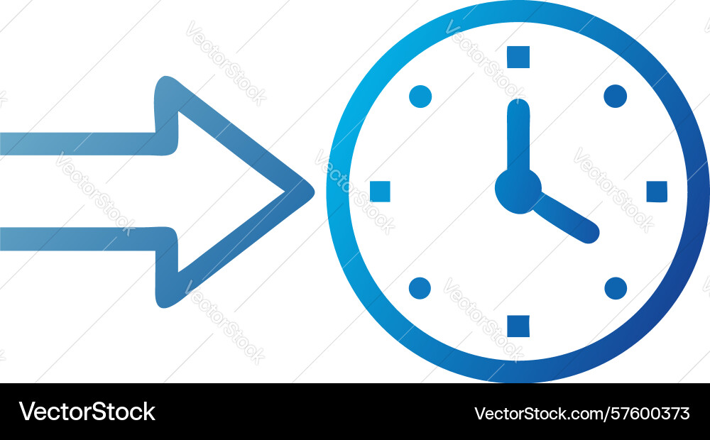 Fast forward time clock with double arrows vector image