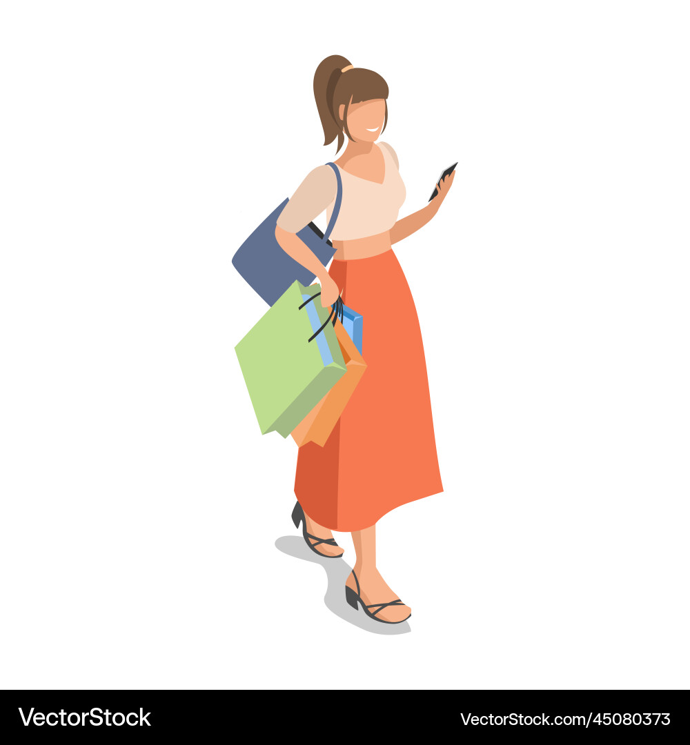 Girl with shopping Girl with shopping vector image