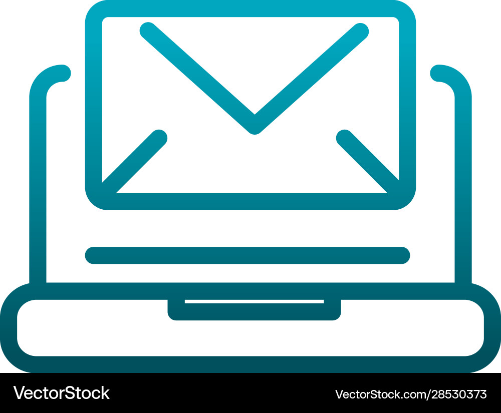 Laptop computer email message communications Vector Image