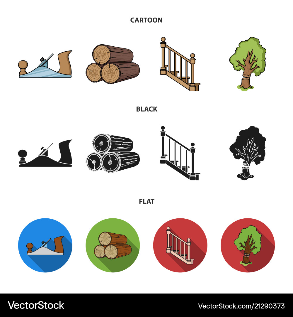 Logs in a stack plane tree ladder Vector Image