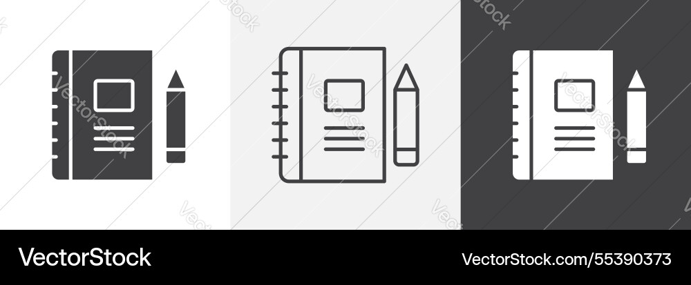 Notebook icons graphics pack vector image