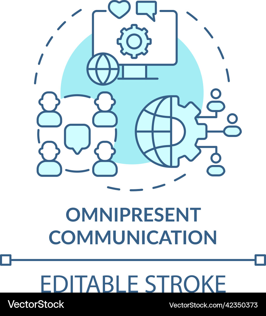 Omnipresent communication turquoise concept icon Vector Image