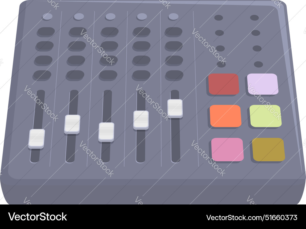 Professional audio mixer with faders and buttons Professional audio mixer with faders and buttons vector image