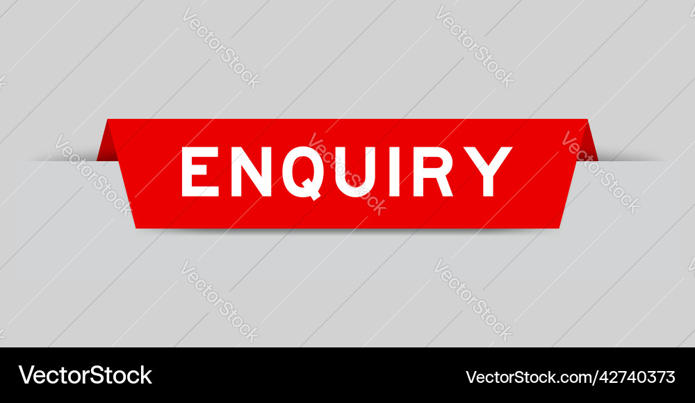 Red color inserted label with word enquiry Red color inserted label with word enquiry vector image
