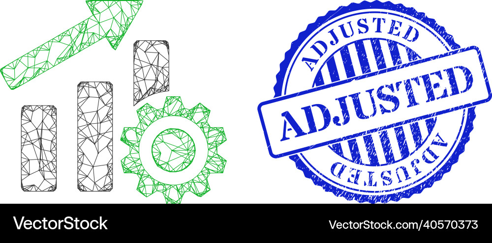 Rubber adjusted seal and net progress chart Rubber adjusted seal and net progress chart vector image
