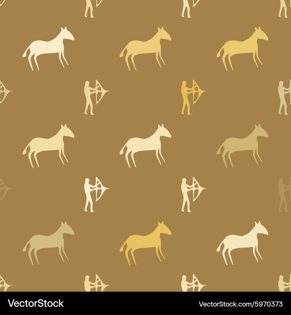 Seamless background with rock carvings Vector Image