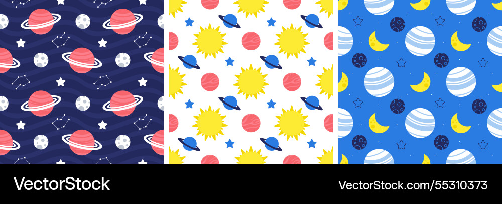 Seamless pattern of outer space exploration Seamless pattern of outer space exploration vector image