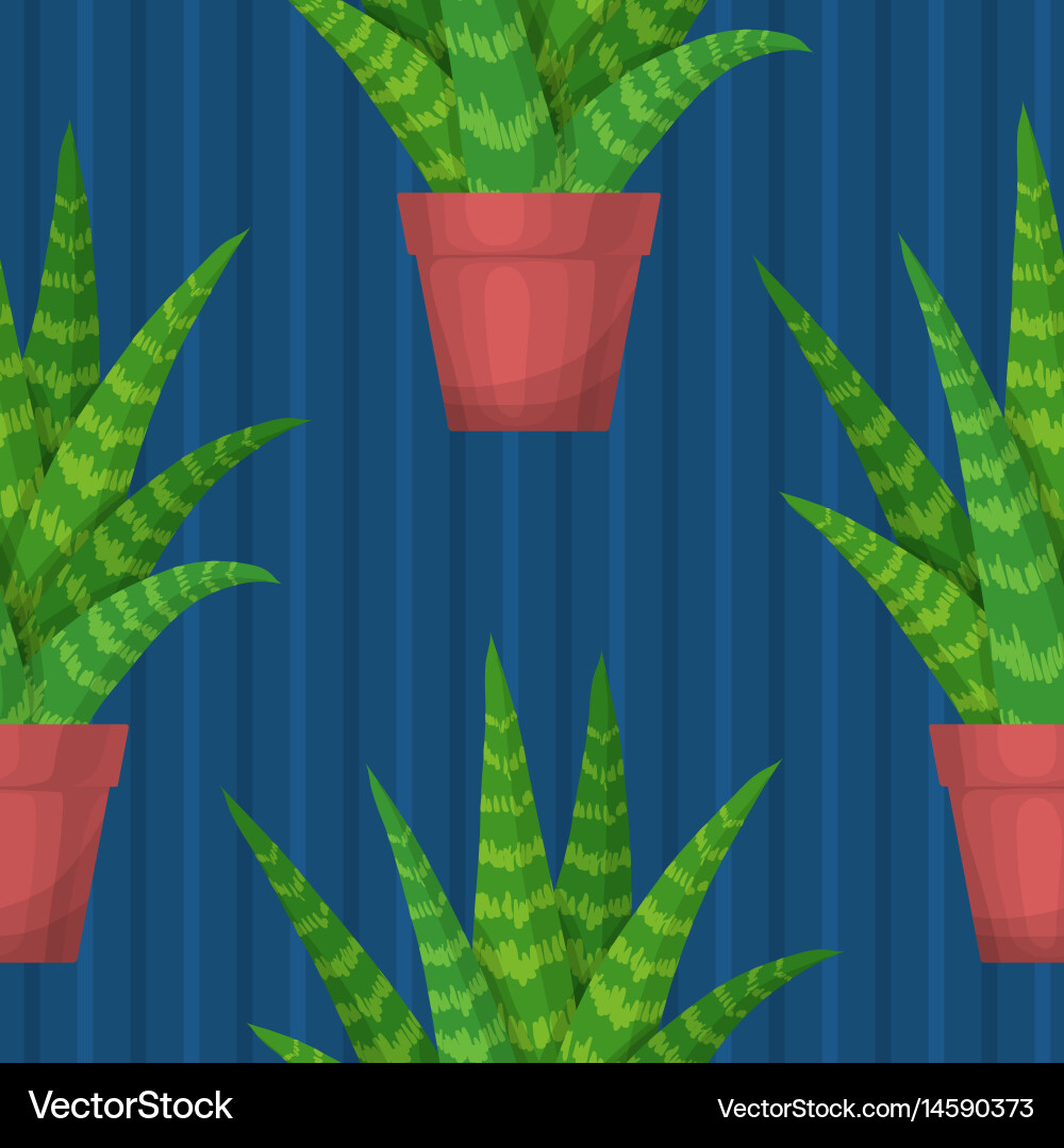 Seamless pattern with cactus vector image
