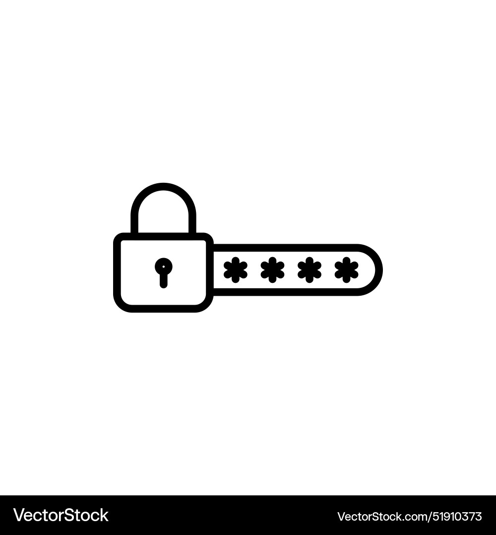 Secure password lock icon for online security Secure password lock icon for online security Vector Image