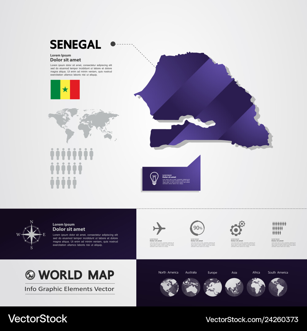 Senegal Map Royalty Free Vector Image Vectorstock