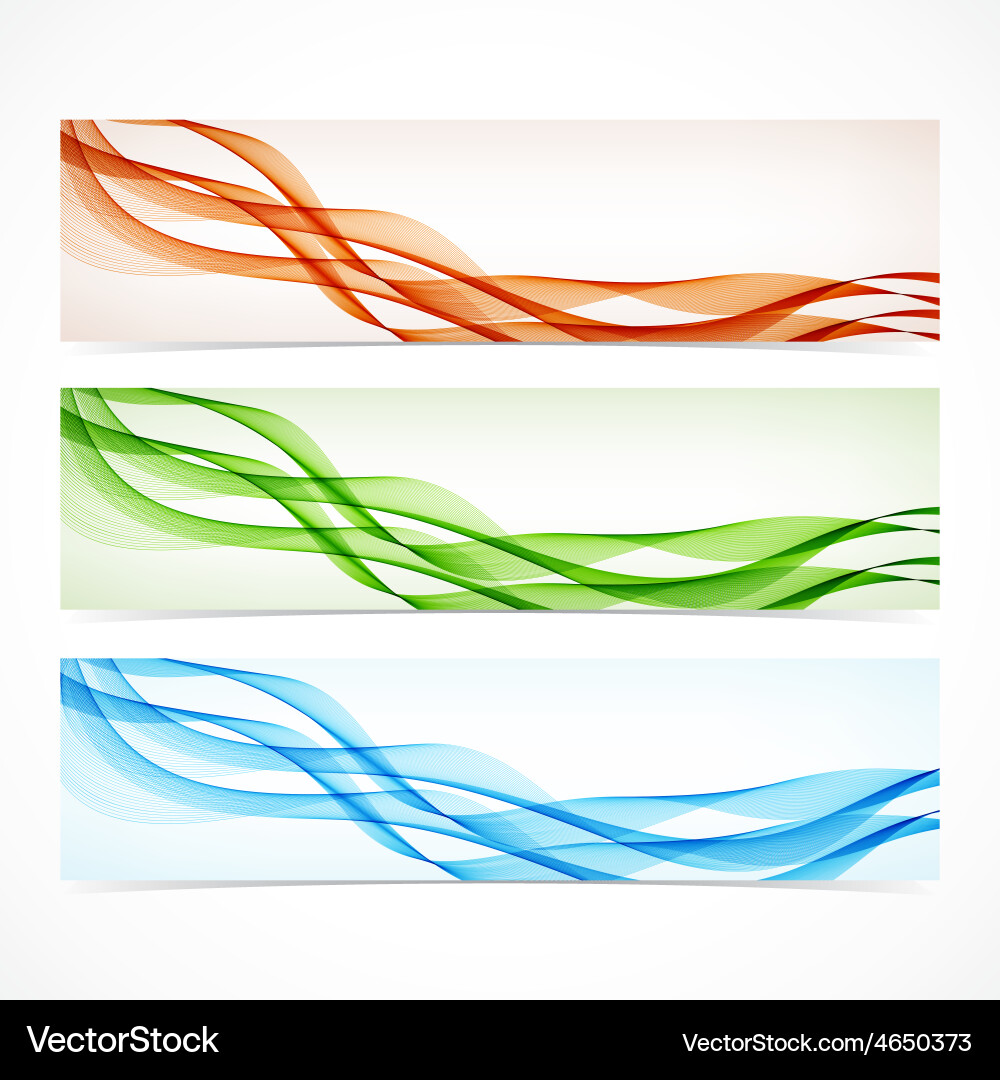 Set of colorful banners with curved lines Vector Image