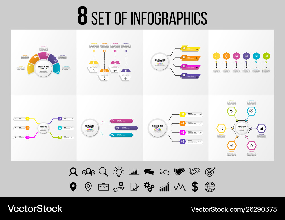 Set of infographics elements design template Vector Image