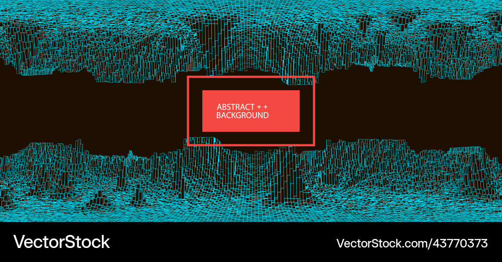 Square pattern wireframe landscape background vector image