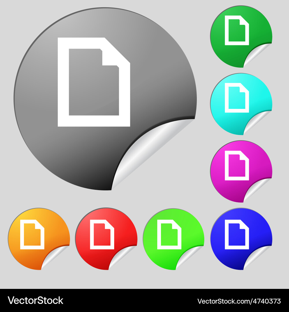 Text file document icon sign set of eight vector image