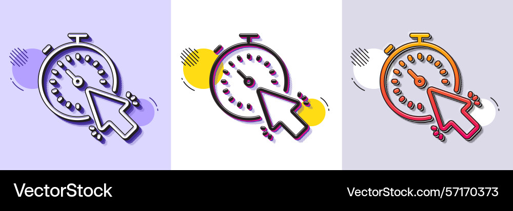 Timer line icon time or clock sign halftone vector image