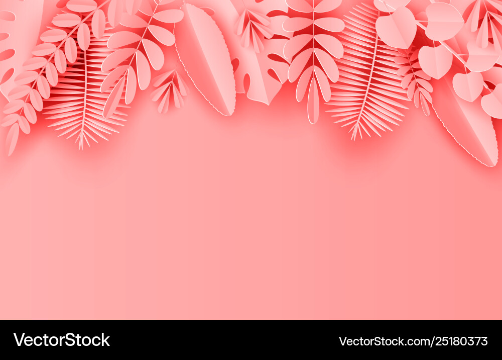 Tropical paper palm monstera leaves frame summer Tropical paper palm monstera leaves frame summer vector image