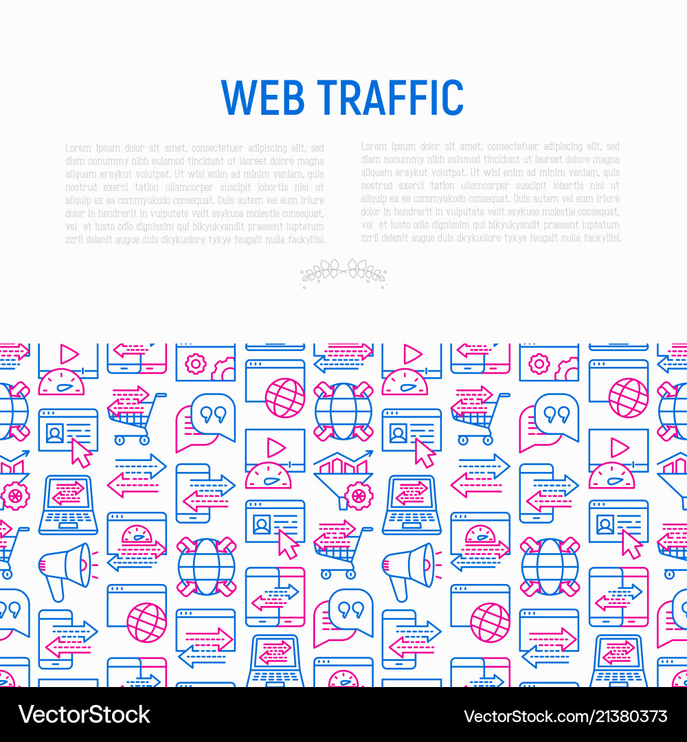 Web traffic concept with thin line icons Web traffic concept with thin line icons vector image