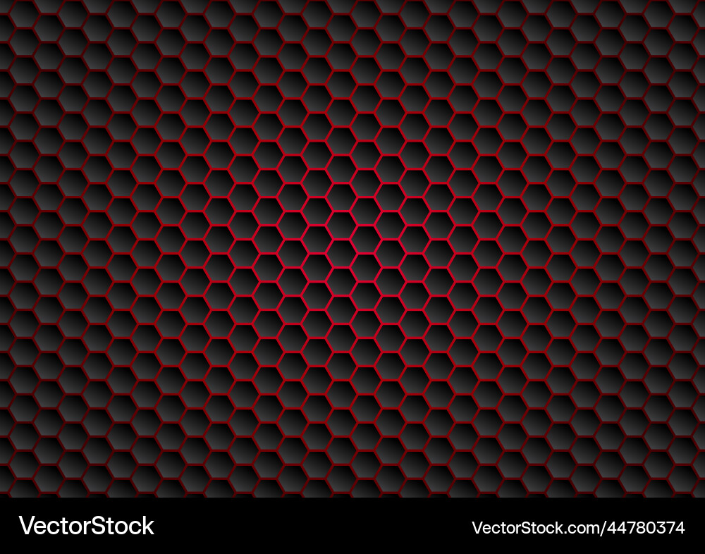 Abstract background hexagon gray and red color vector image