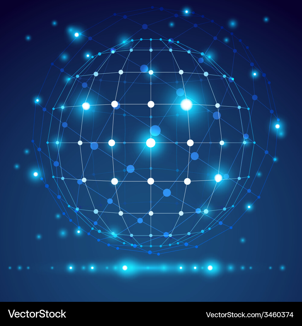 Abstract geometric 3d mesh object modern digital Vector Image